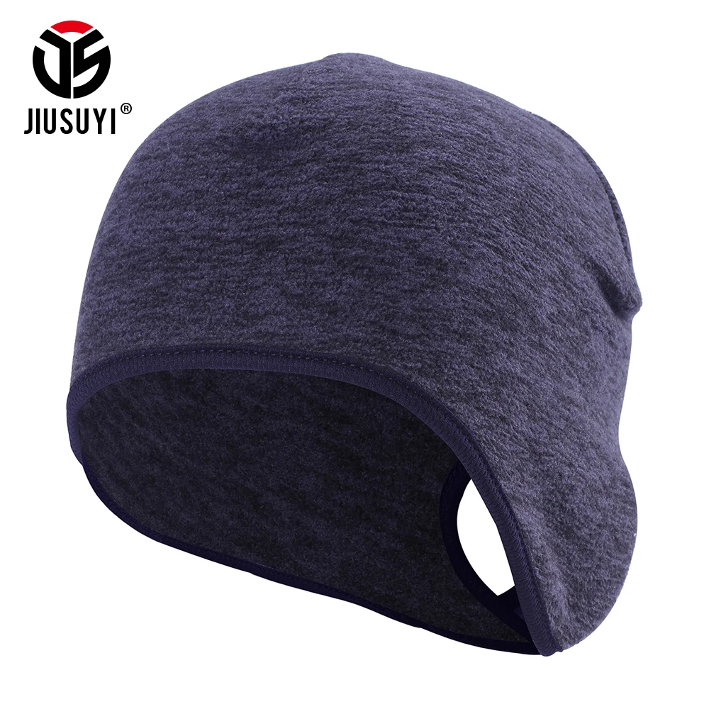 

Women's Ponytail Hole Cap Winter Polar Fleece Warmer Bonnet Ear Cover Cold Weather Thermal Bicycle Sweat Hat Bun Skullies Beanie