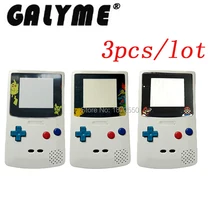 3 шт./партия, белый цвет, чехол для Gameboy, Цветной корпус для мальчика, цветные кнопки, ограничительное стекло для мальчика, цвет GBO DMG, игра