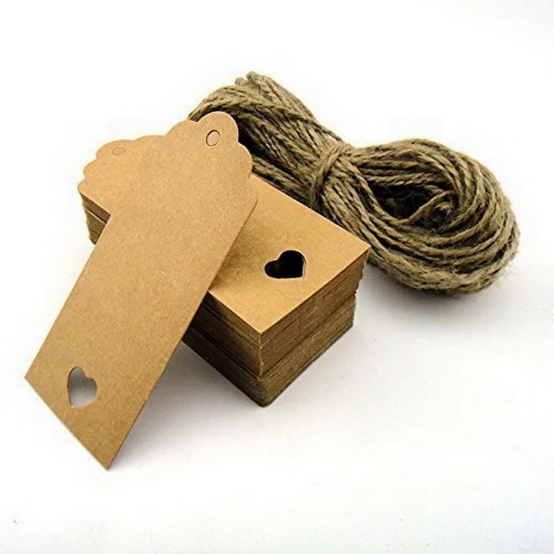 Buy 100pcs Gift Tags/Kraft Hang Tags with Free Cut Strings for Gifts Crafts and