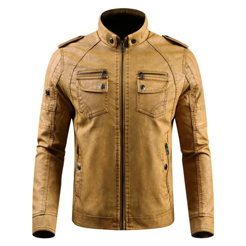 Горячее предложение Высокое качество новое зимнее модное мужское пальто, мужские куртки, мужская кожаная куртка теплое пальто - Цвет: yellow