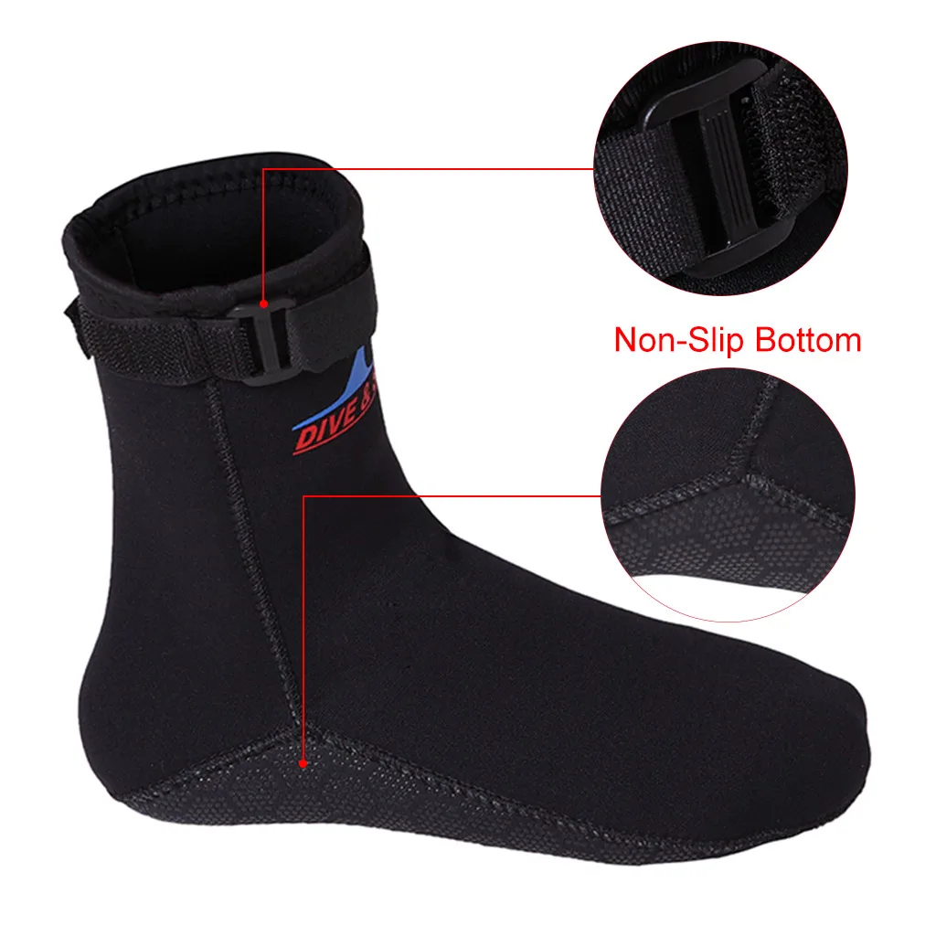 3 мм нескользящие носки для дайвинга женские мужские неопреновые теплые ботинки подводное плавание Сноркелинг серфинг Йога носки