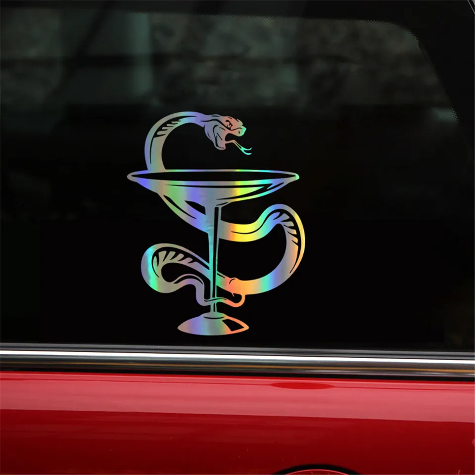 Car Sticker Medicine Symbol Snake Car Sticker Motorcycle Vinyl Decal BlackSilve 13.7cm17.2cm  (5)