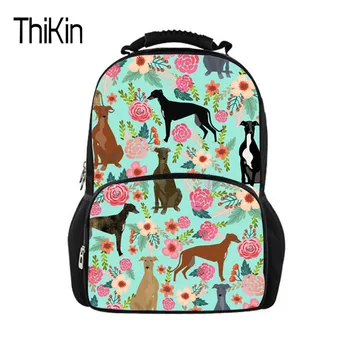 

THIKIN Backpack Women Men Travel Bag Student Schoolbag Greyhounds Cute Dog Rescue Dogs Shoulder Bagpacks Mochila Bolsas Escolar