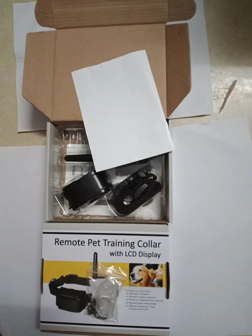 Electronic Dog Collar Remote Control Anti Bark Shock Training With LCD Display 998D Included 2 AAA batteries | Дом и сад