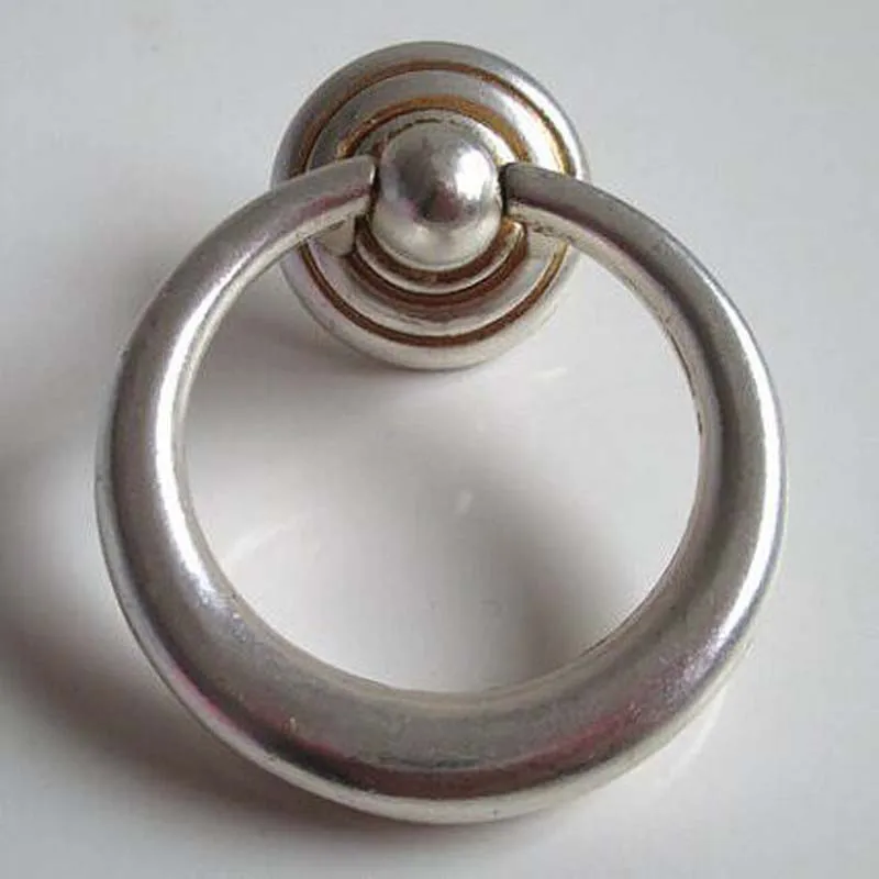 antique distress silver shaky drop ringS furniture decoration knob pull antique silver drawer cabinet dresser door pulls handles