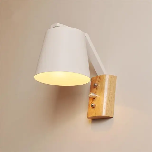 Nordic Wood Modern LED Wall Lamps Minimalist Bedside Wall