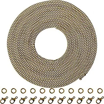 

Stainless Steel DIY Link Chain Necklaces with 20 Lobster Clasps and 30 Jump Rings for Jewelry Making Chains