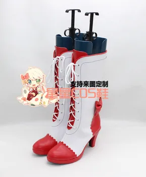

Vocaloid White Red Long Girls Cosplay Shoes Boots X002