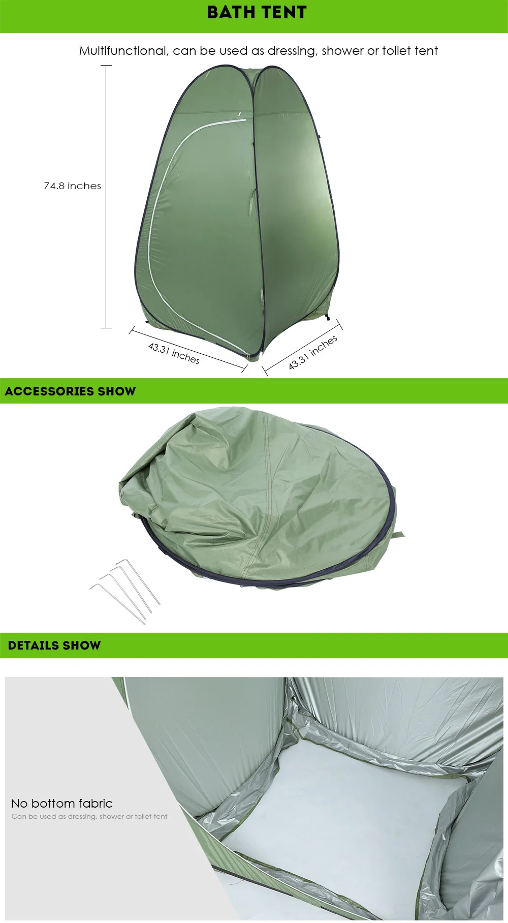 SHENGYUAN Multifunctional Bath Tent for Dressing Toilet Model Tabernacle