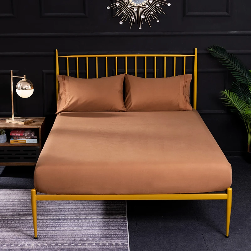 

5 Colors Classic Solid Elastic Mattress Cover Bedspread Wrinkle Free Fitted Sheet US/UK Twin/Full/Queen/King Bed Cover Set