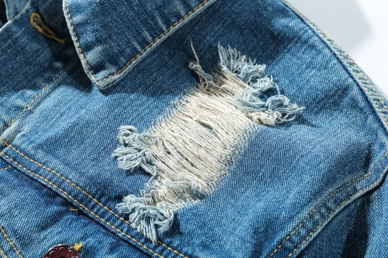 Ripped Hole Destroyed Denim Jackets 3