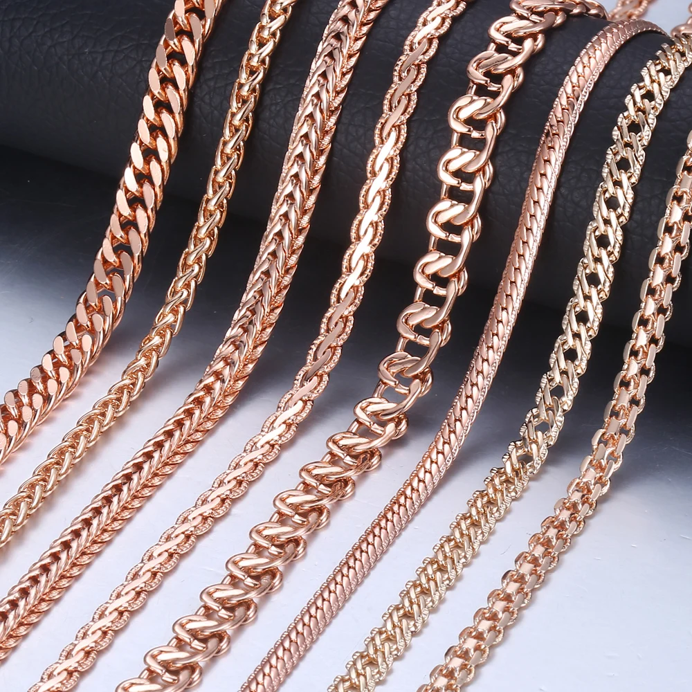 Personalized Necklace for Women 585 Rose Gold Curb Snail Link Chain