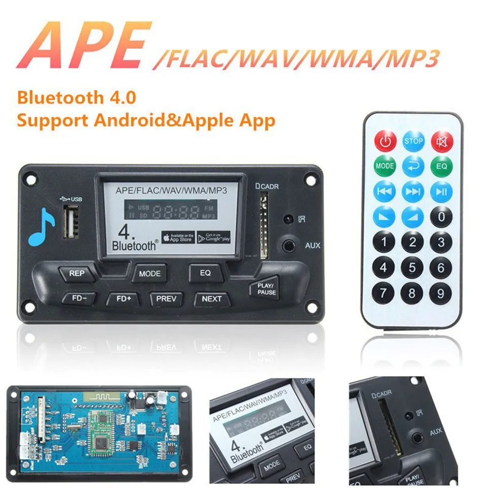 YKSO Bluetooth 4.0 MP3 Decoding Board Module Audio Digital LED Screen MP3 Players Accessories 12V Audio MP3 Decoder (1)