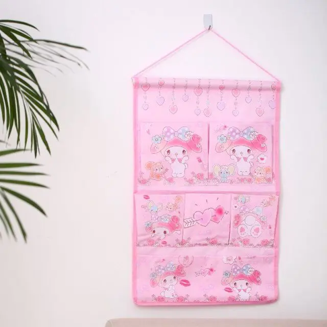 Милый hello kitty My Melody Cinnamoroll Pudding Dog сумка для хранения косметики косметичка Нетканая ткань настенный подвесной мешок Органайзер - Цвет: Телесный