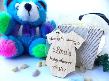

personalize Wooden baby shower gift favor tags baptism Christening birthday party favors invitation inserts labels