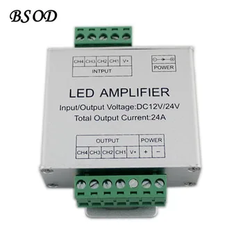

Aluminum Mini LED RGBW Amplifier Controller Input12V/24V 24A with DC Port for 3528/5050 RGBW Led Strip