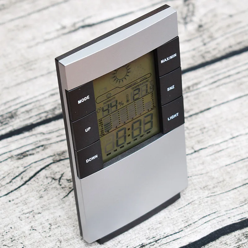 Цифровым термометром и гигрометром декоративные часы/Погодная станция с Бытовая LCD Термометры Температура измерители влажности для дома и улицы часы