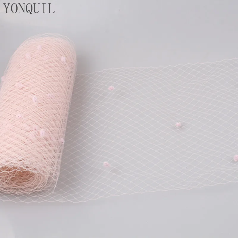 Pink 5 Yards Per Lot Birdcage Veil With Dot 25CM Width Russian Veiling Netting Wedding Dot Veils Material LDV07