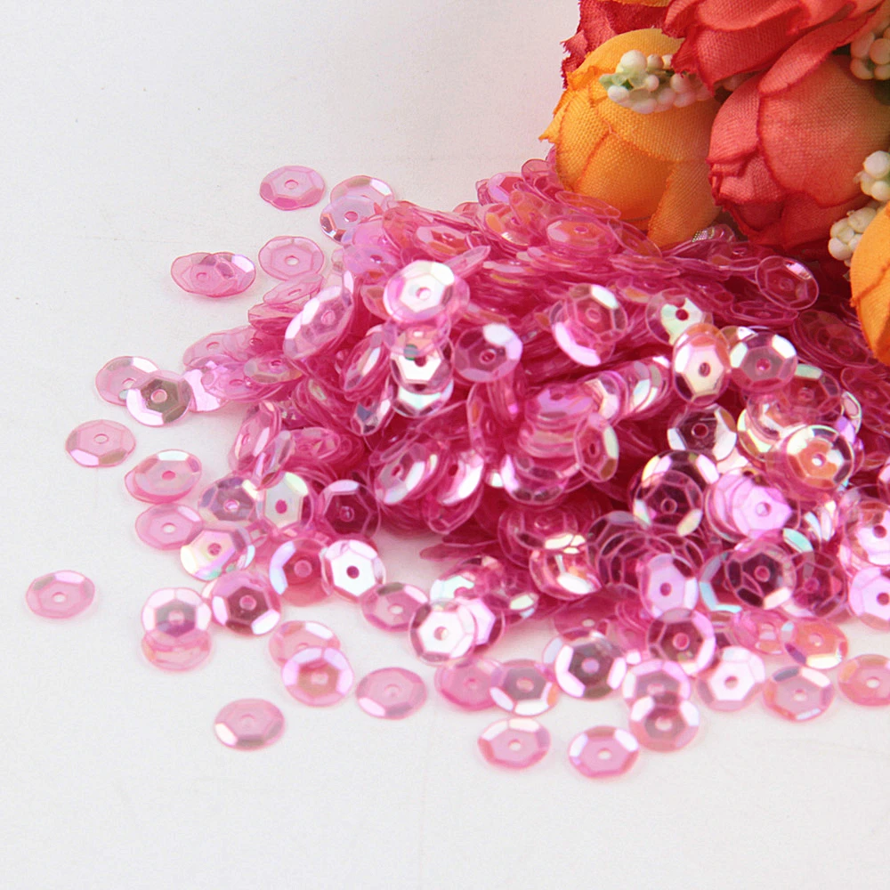 

Paillette Transparent Pink Cup Round Shaped PVC loose Sequins For Crafts Paillettes Sewing Decoration Garment DIY Accessory 20g