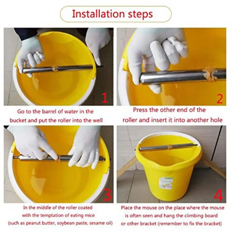 Mouse Grasp Bucket Rolling Metal Mice Rats Spinning Roller Mouse Tools