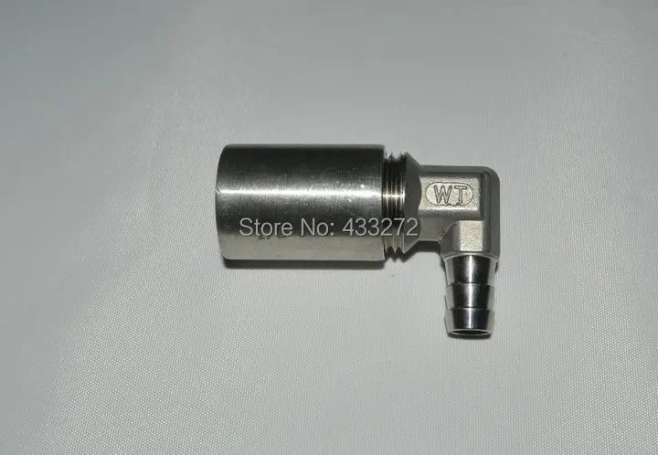 

Stainless Steel 304 1/2" MPT X 3/8" Barb Elbow with 1/2"BSP Full Coupler -1.5"L,Pump fitting