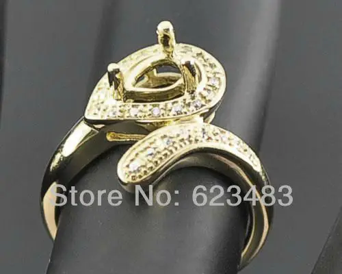 

Pear cut 5x8mm Solid 14k White Gold Natural Diamond Semi Mount Setting Engagement Ring
