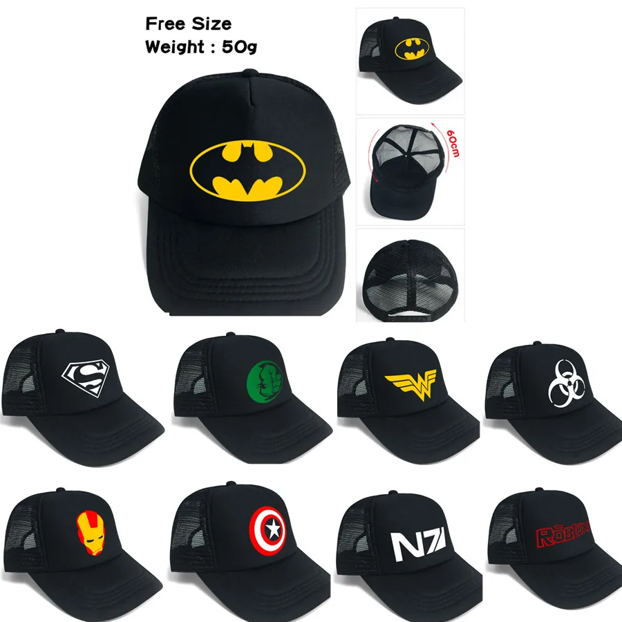 Marvel DC superhero baseball hat Snapback adjusted mesh cap sunhat Hip
