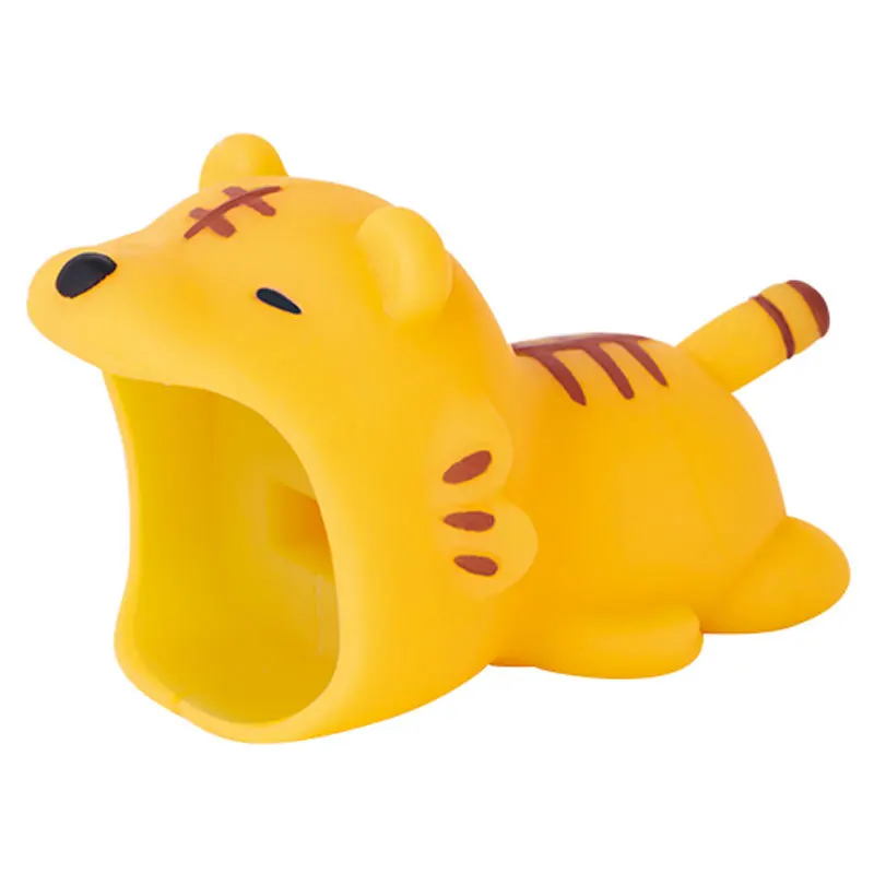 Cartoon Cute Animal Charger Protector For iPhone US Plug Big Cable Bite Protection Cover Cute Charger Protective Cable Winder