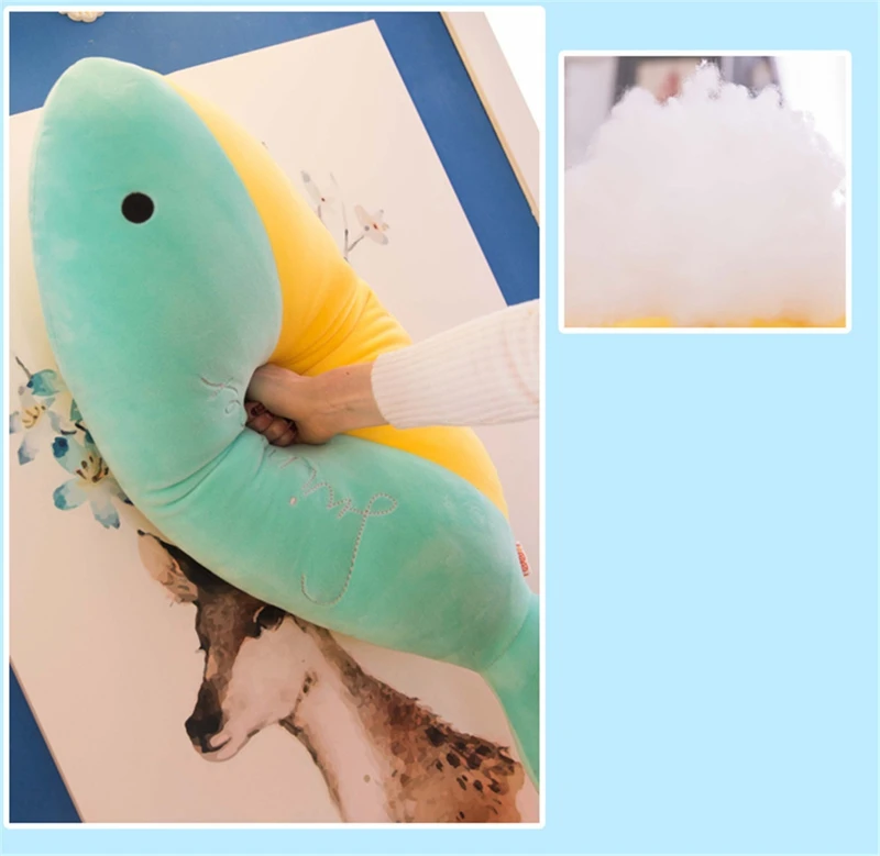 Dorimytrader Cuddly Soft Animal Fish Stuffed Pillow Doll Big Cartoon Fish Doll for Kids Adults Gift 110cm 90cm 70cm DY50045(8)