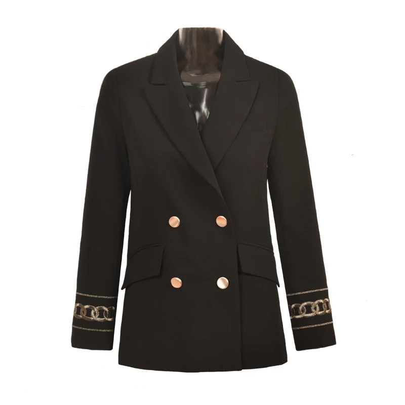 

small suit female thin section 2019 embroidery heavy work chic suit jacket retro net red foreign jacket female