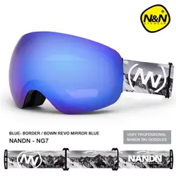 Брендовые лыжные очки NANDN 2 двойные линзы анти-туман большие сферические лыжные очки мужские женские зимние очки