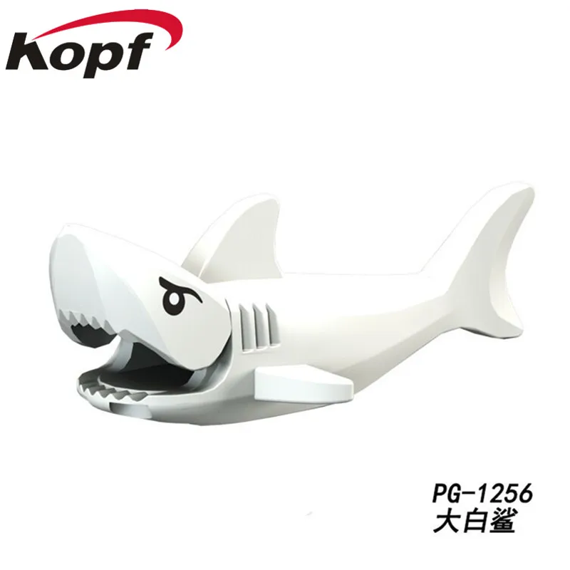 

PG1256 Great White Shark Pirates of the Caribbean Figure Ghost Zombie Jack Sparrow Building Blocks Bricks Toys For Children