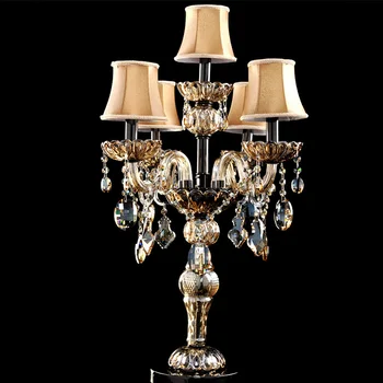 

Italy dining room Led table lamp modern candle holder abajur crystal table light wedding candelabra light glass desk light