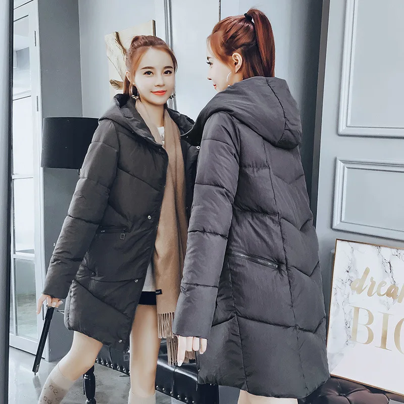 

Fashion Winter Jacket Women Cotton Coat Female Hooded Down Parkas Long Jackets Thick Warm Outerwear chaqueta mujer New 2018