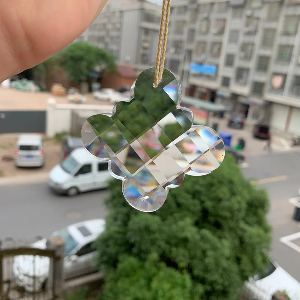 50 мм Suncatcher китайский узел стеклянная призма люстра крест кристалл части подвесной Декор вечерние соединители для люстры