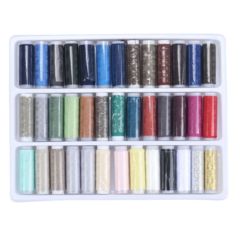 

New A Set Colorful 39 Pcs 200 Yards Sewing Thread Spolyester Thread Strong And Durable Sewing Threads For Hand Machines In Stock