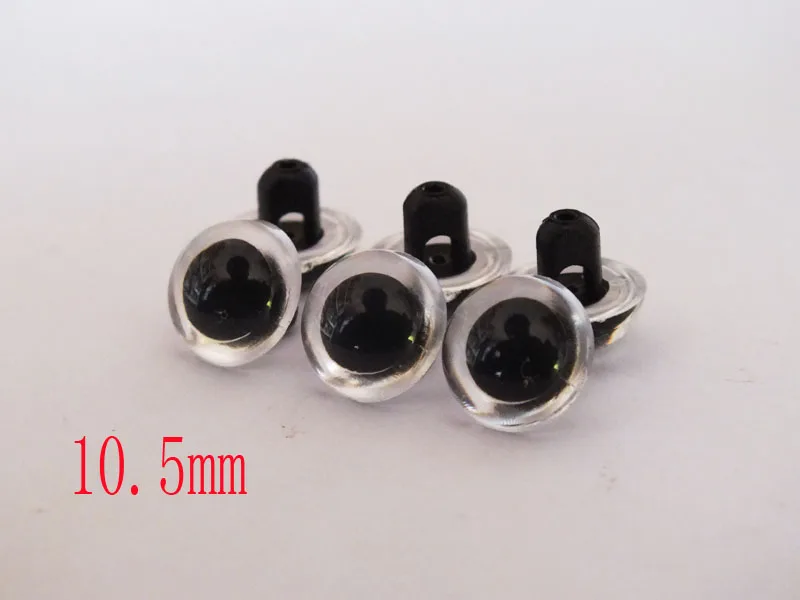 

wholesale 200pcs/lot 10.5mm clear Crystal Eyes Can Sewing Free Shipping Doll Making Supply