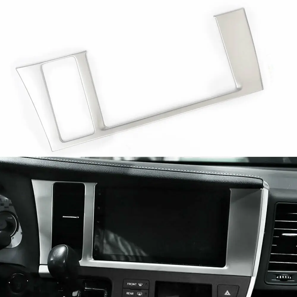 

Car Console GPS Navigation Screen Panel Frame Trim Steel For Toyota SIENNA 2015-2019