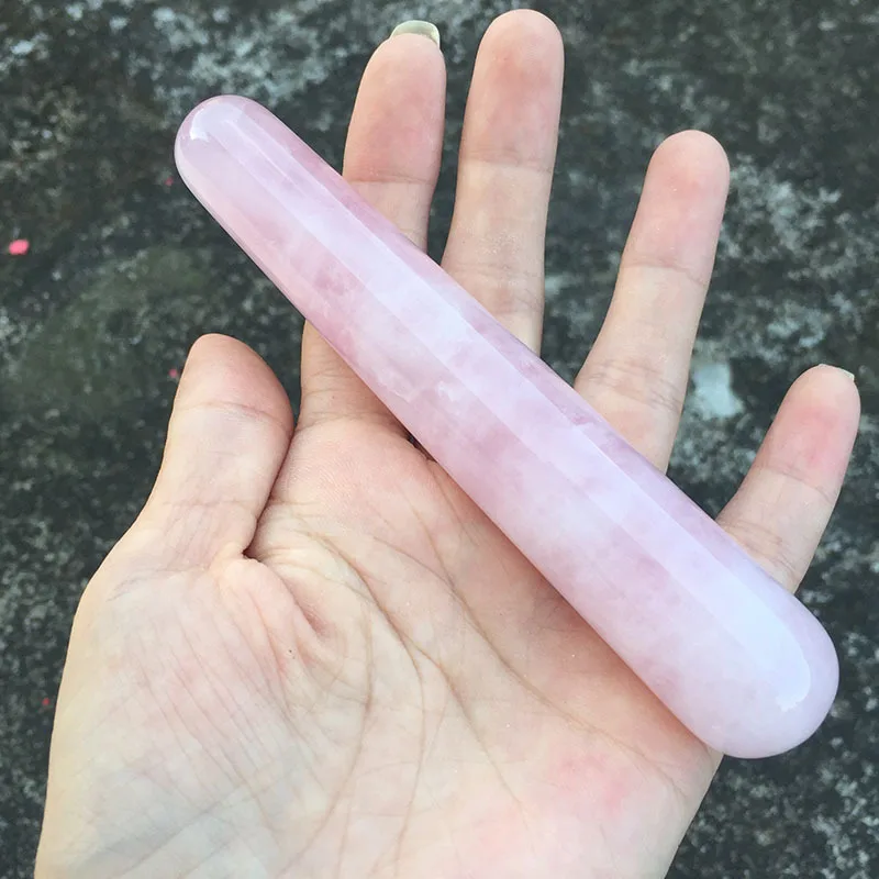 

1PCS Natural rose quartz crystal massage wand relaxing wand acupoint point stick reiki healing stone body chakra face massage