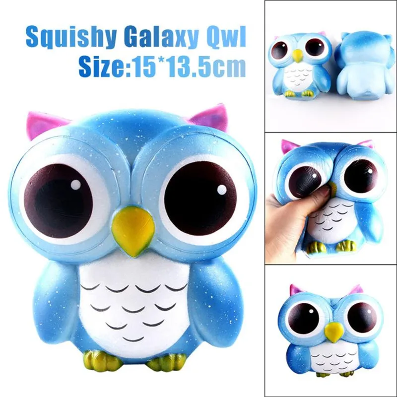 Squishy 15 см Прекрасный Galaxy Сова крем Ароматические Squishy замедлить рост Squeeze игрушки коллекция киска мягкий 0817