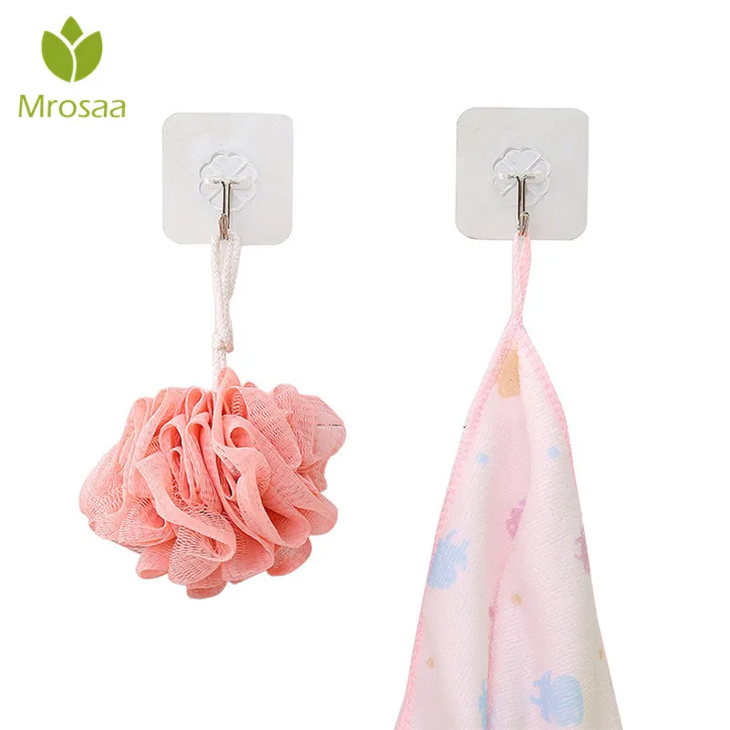 

Mrosaa Multifunction 6x Strong Transparent Suction Cup Sucker Wall Hooks Hanger Wall Door Towel Robe Hook For Kitchen Bathroom
