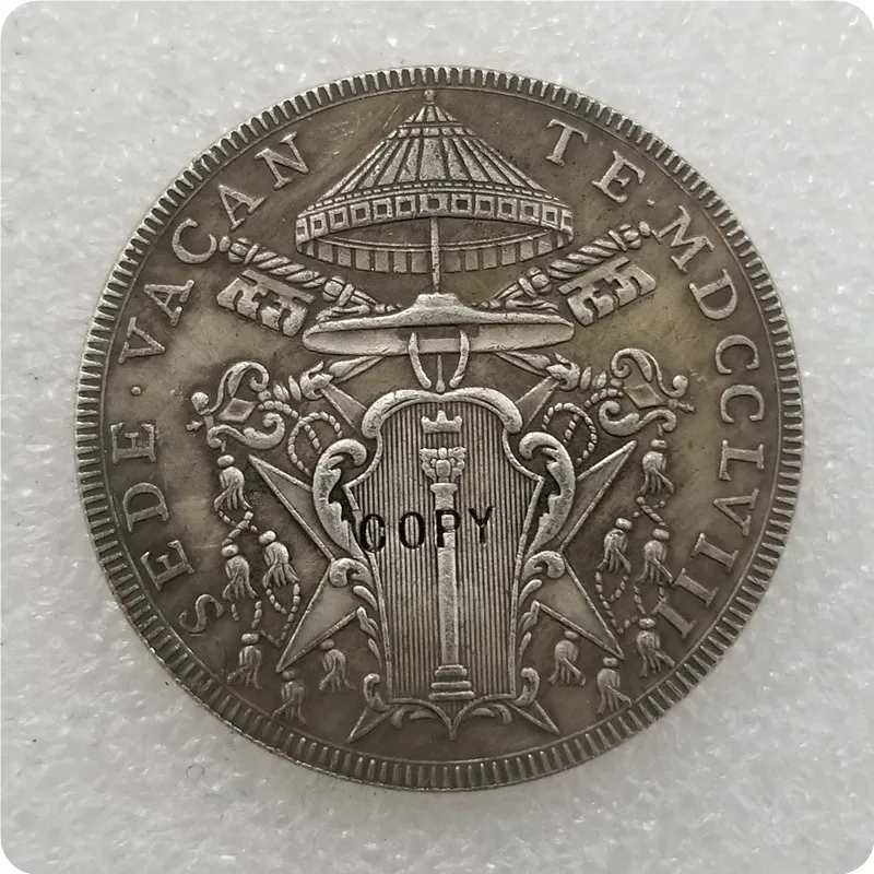 Памятные монеты итальянские Штаты 1758 1 Scudo Clement VII Sede Vacante копия монет Реплика