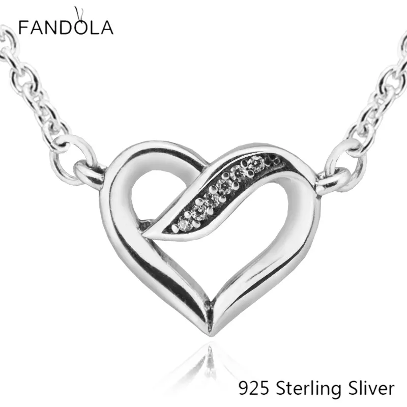 

CKK 925 Sterling Silver Ribbons of Love Necklace Pendant For Women Original Jewelry Making Anniversary Gift