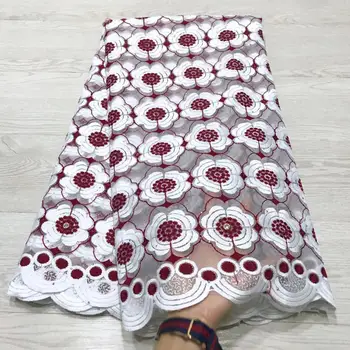 

High Quality Beads Embroidered African Lace Fabric 2019 Hot White African 3d Lace Fabric For Sewing Nigeria Lace Fabric