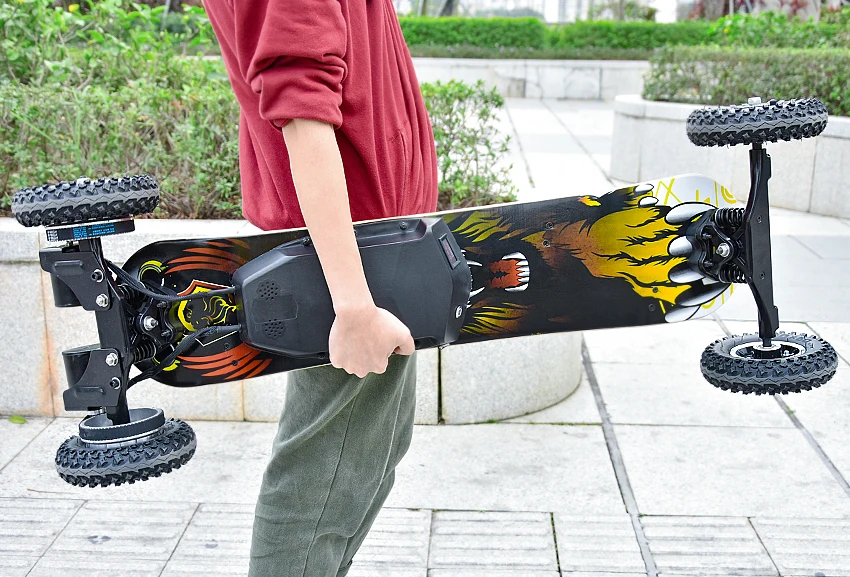 Четырехколесный Электрический скейтборд с двойным мотором 1200 Вт Мощный электрический Лонгборд скутер увеличенная доска Электронный скутер Ховерборд деревянная доска