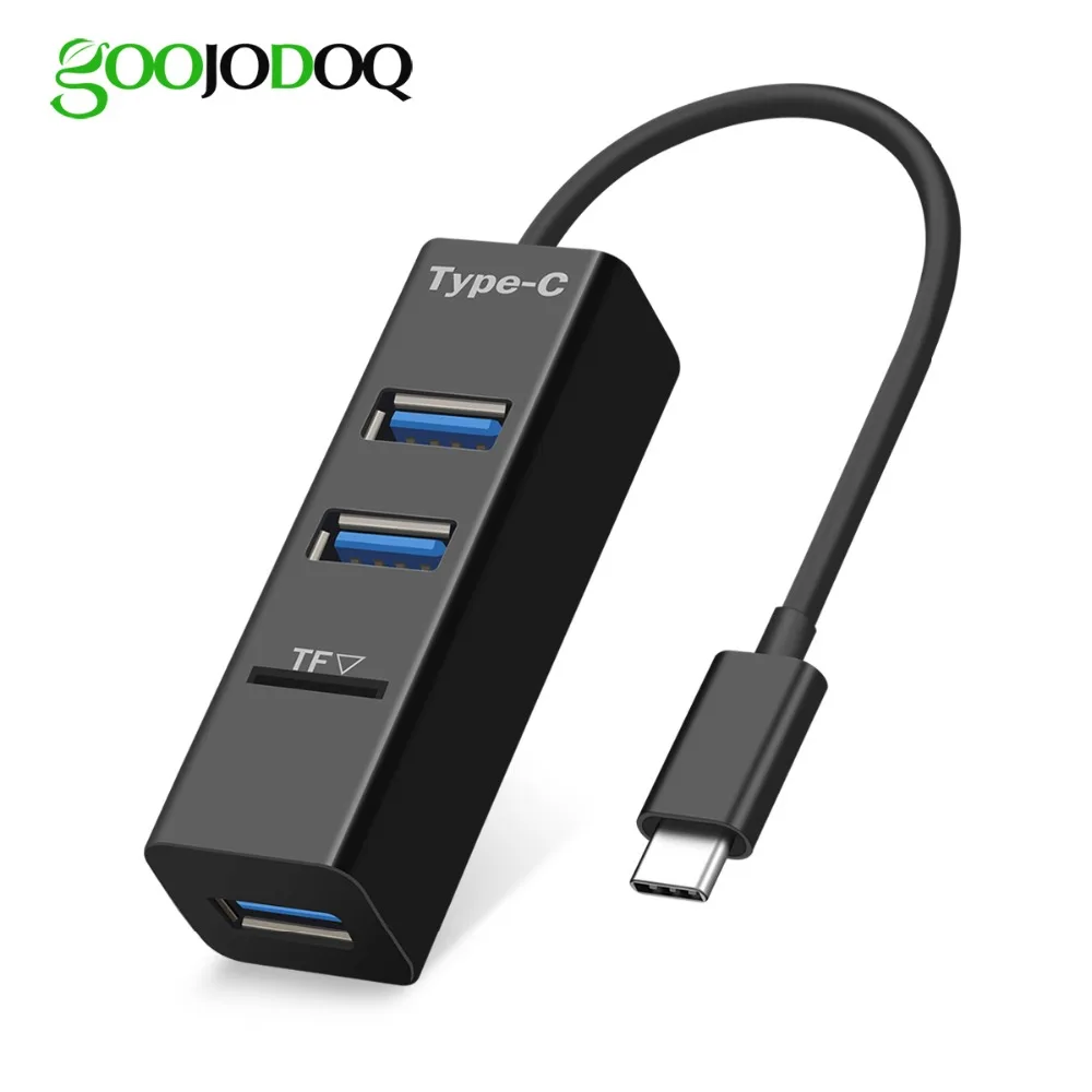 USB концентратор Type C на 3 порта разветвитель с кардридером TF для Macbook Pro iMac ПК