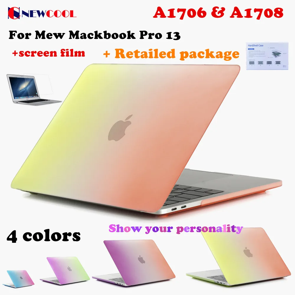 

Gradual Color Laptop Case for Apple Macbook Pro 13 Release 2016 A1706 & A1708 Laptop CASE Notebook Protective cover shell bag
