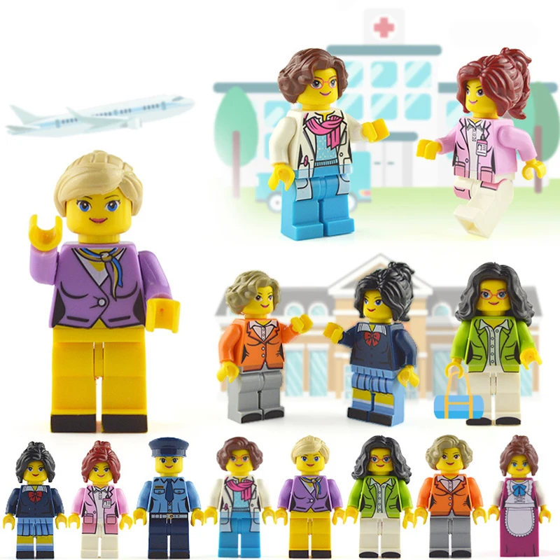 

8pcs/lot Ninjagoed Action Figures Building Blocks Brick DIY Toy Compatible Legoed Figures Occupations Girl For Gift To Children