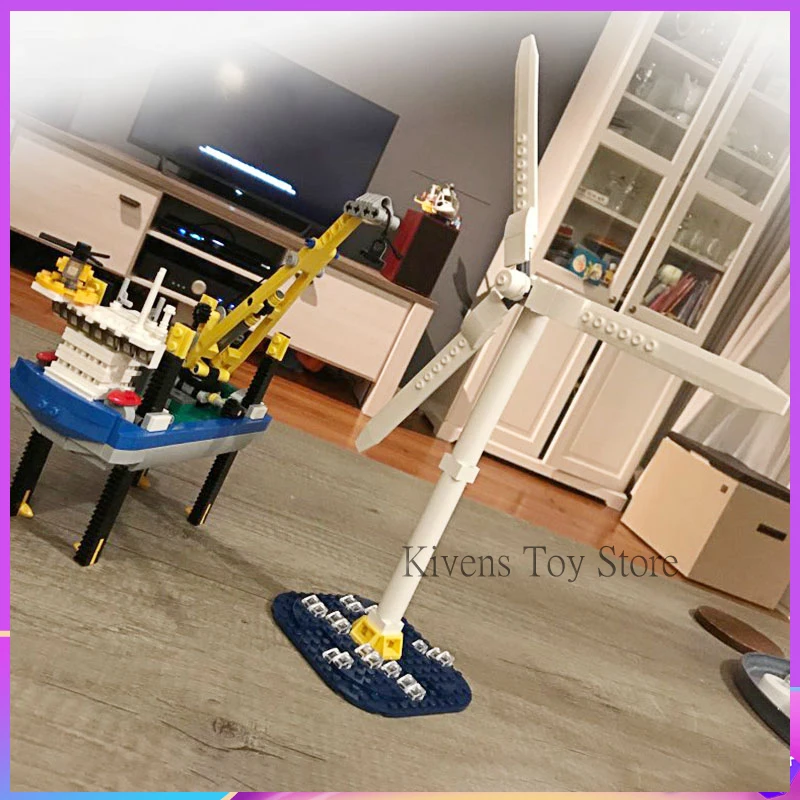 

IN STORE DHL Borkum Riffgrund Wind Turbine Set 37002 Building Blocks Bricks Toys Compatible LegoINGly 4002015 Ideas 599pcs