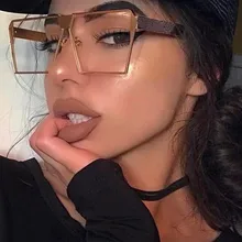 Flat Top квадратные очки Frame Для женщин большие Металлические оттенки Высокое качество Óculos негабаритных UV400 защиты Светоотражающие объектива люнет
